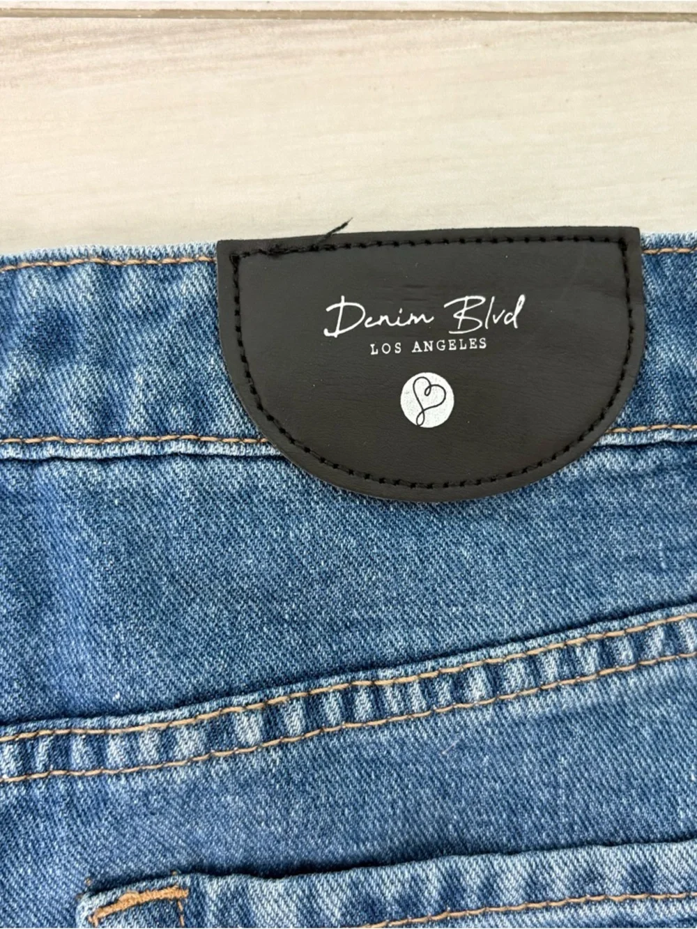 Denim Blue Rhinestone Mini Skirt - Picture 5 of 7